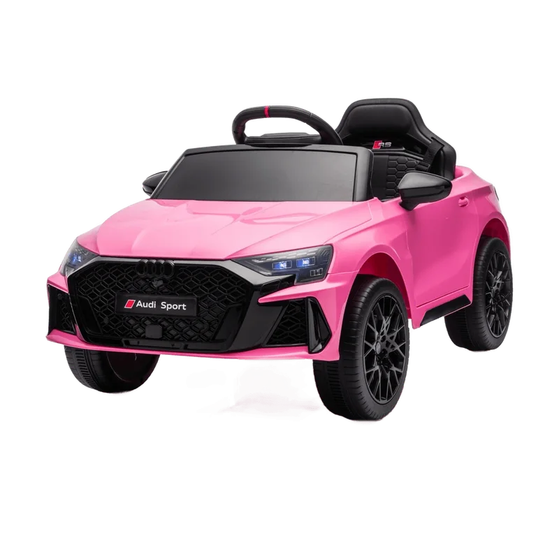 Audi RS3 – roze kinderauto 12V met afstandsbediening
