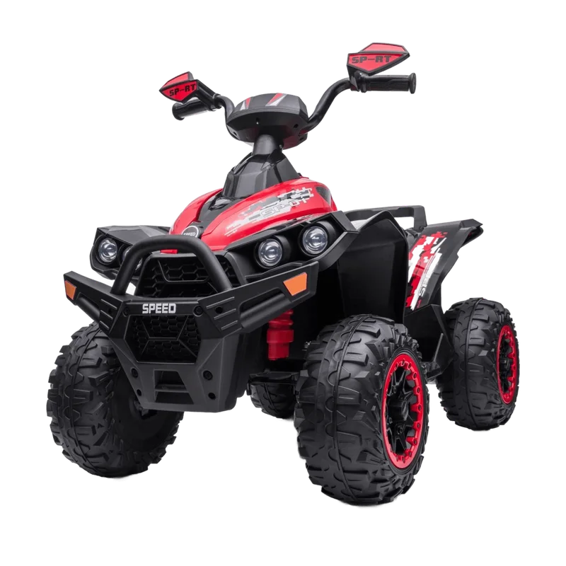 FINOOS Python – rode kinderquad 12V met lederlook zitje
