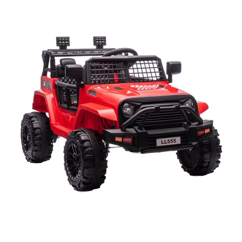 Jeep – elektrische kinderauto 12V rood met afstandsbediening