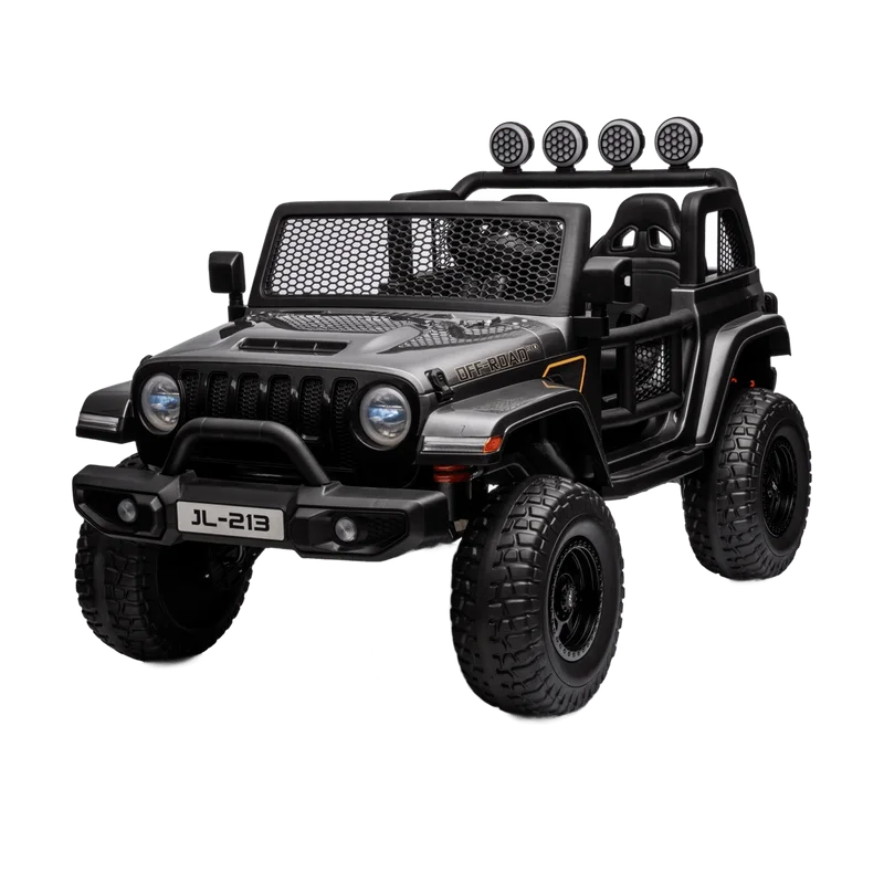 Jeep – elektrische kinderauto voor 2 kinderen, 12V grijs