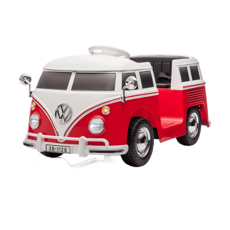 Volkswagen T1-busje – retro kinderauto 12V in rood en wit