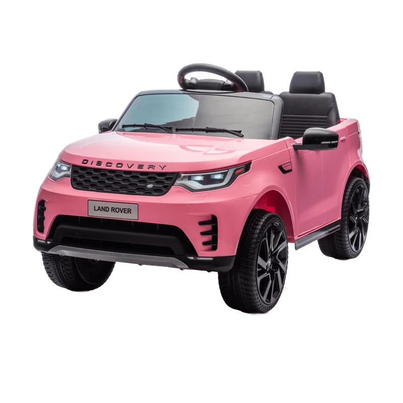 Vrooomy Land Rover Discovery – kinderauto 12V roze met lederlook zitje