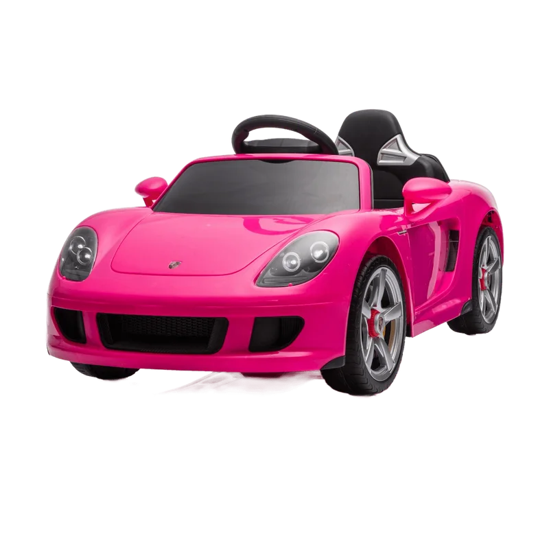 Vrooomy Porsche Carrera GT – roze kinderauto 12V met EVA-wielen