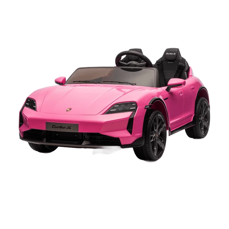Vrooomy Porsche Taycan Turbo S 24V – tweezitter roze met EVA-banden
